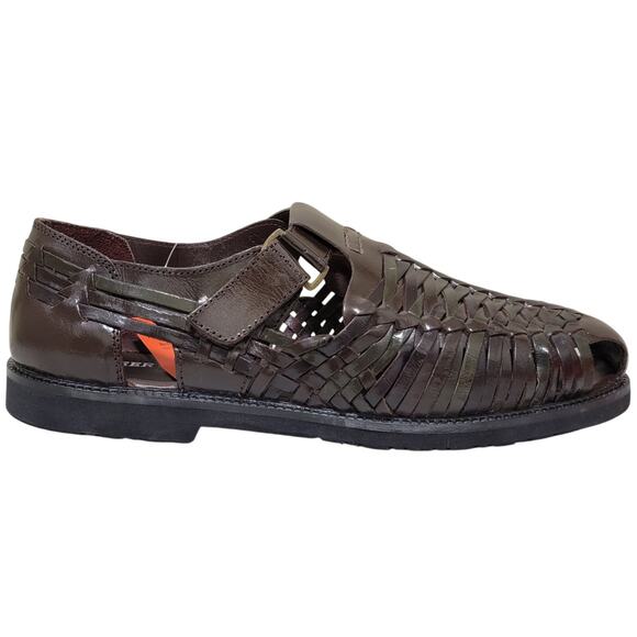 Deer Stags Men Bamboo 2 Woven Huarache Fisherman Sandals Size US 9M Dark Brown - Picture 2 of 4